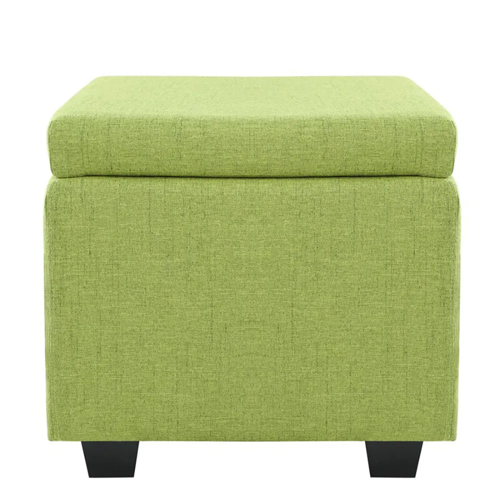 Solid Wooden Urban Green Ottoman With Storage