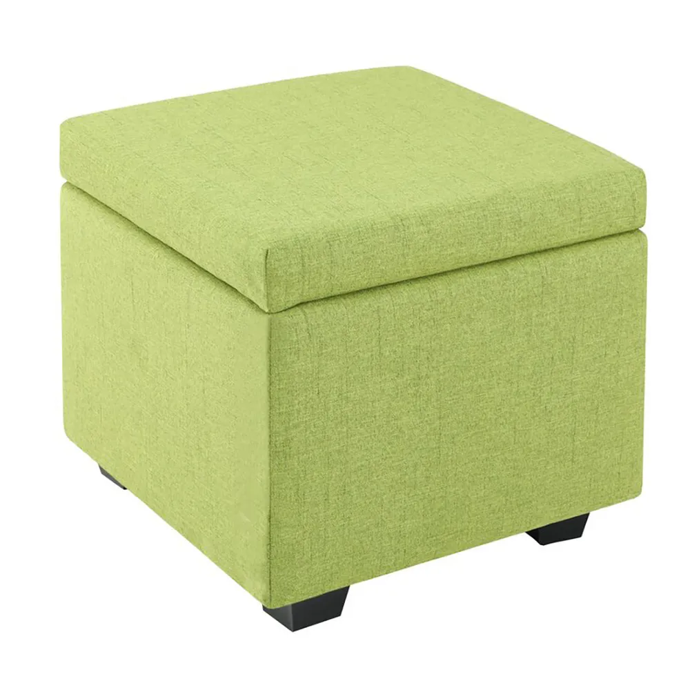 Solid Wooden Urban Green Ottoman With Storage