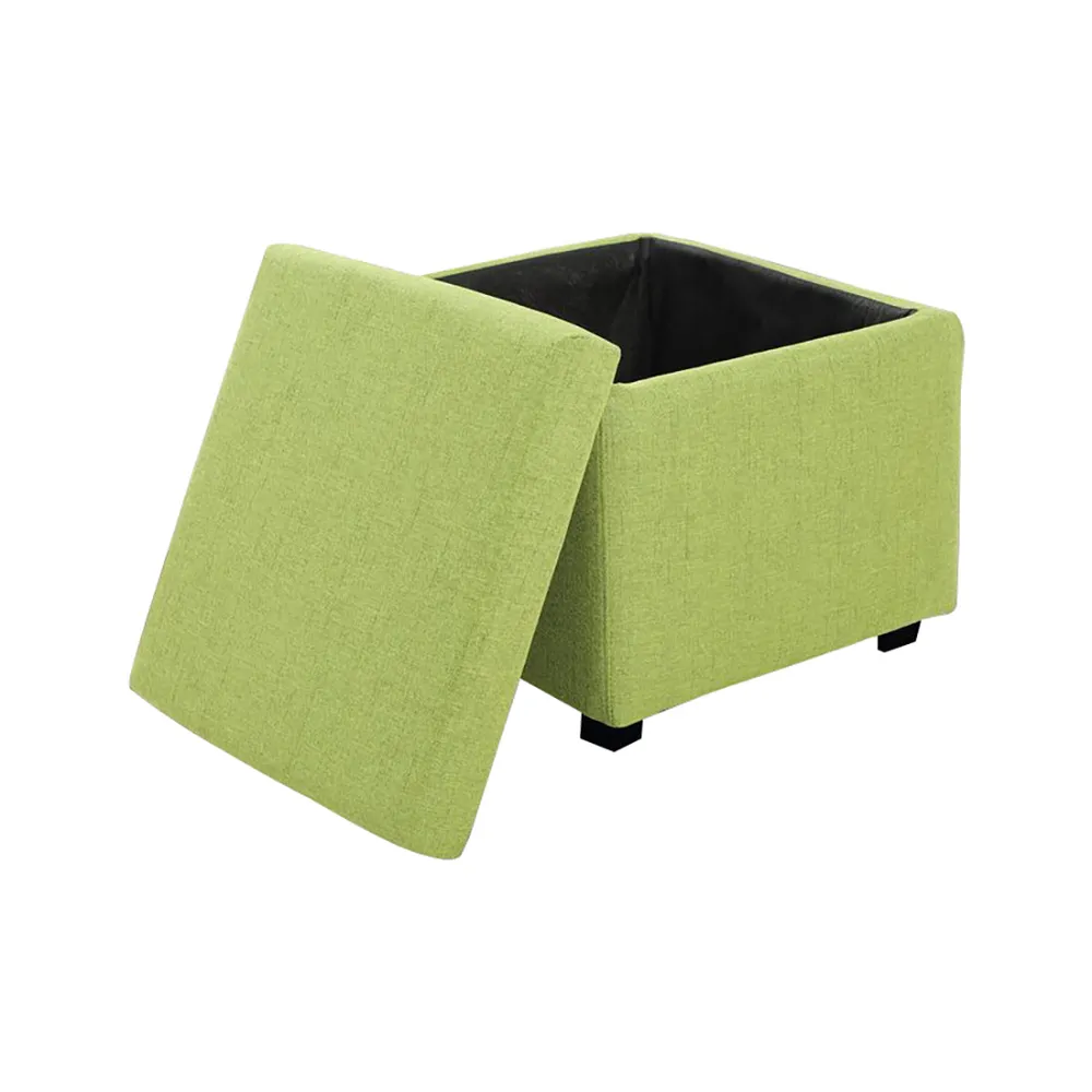 Solid Wooden Urban Green Ottoman With Storage