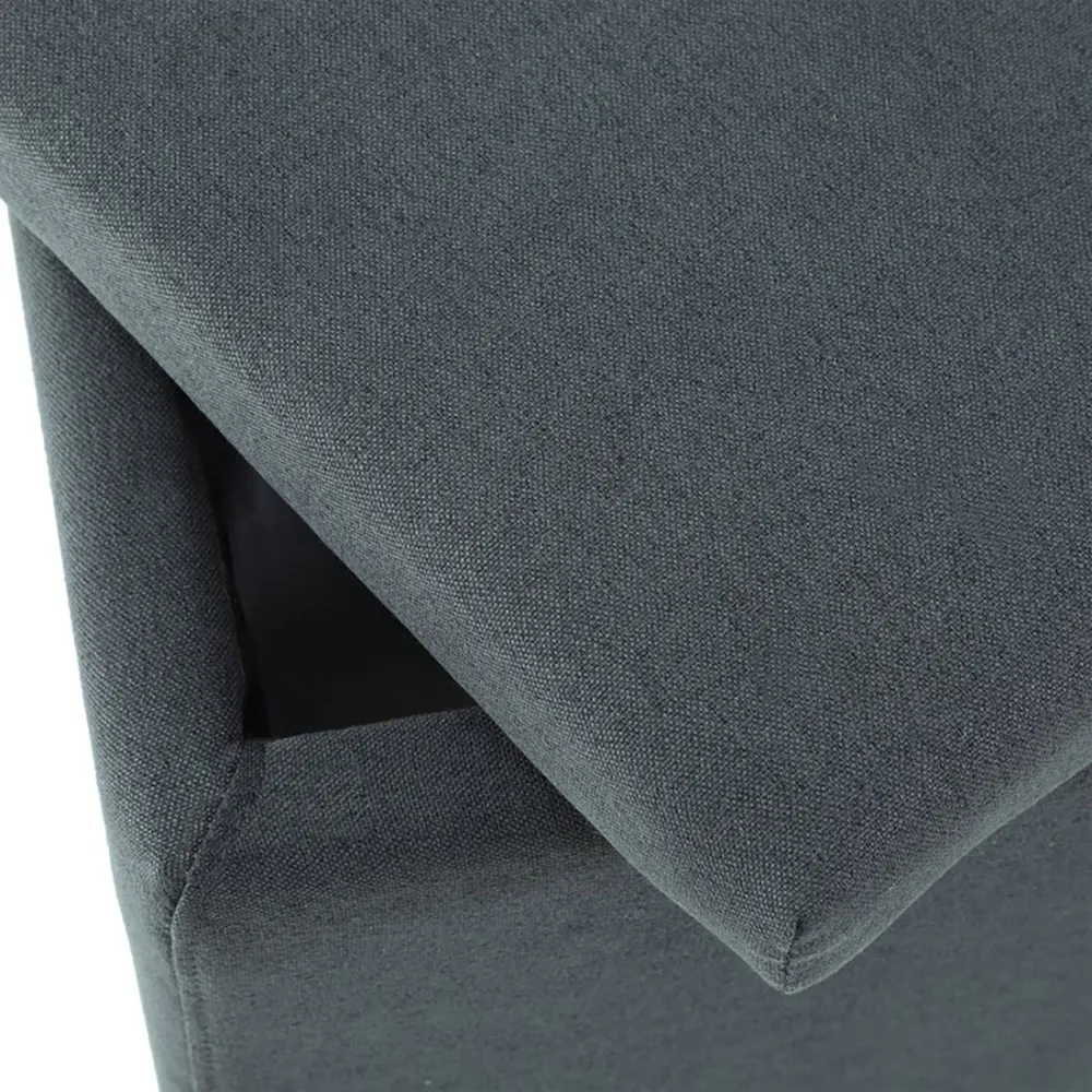 Solid Wooden Urban Grey Ottoman With Storage