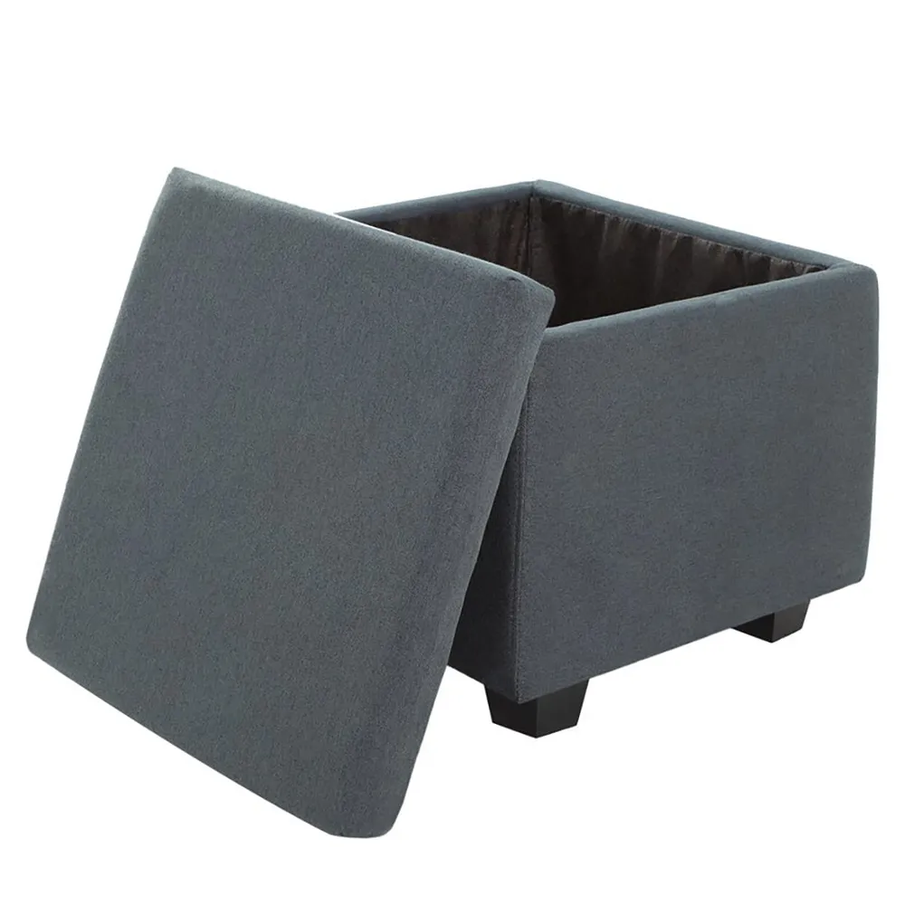 Solid Wooden Urban Grey Ottoman With Storage