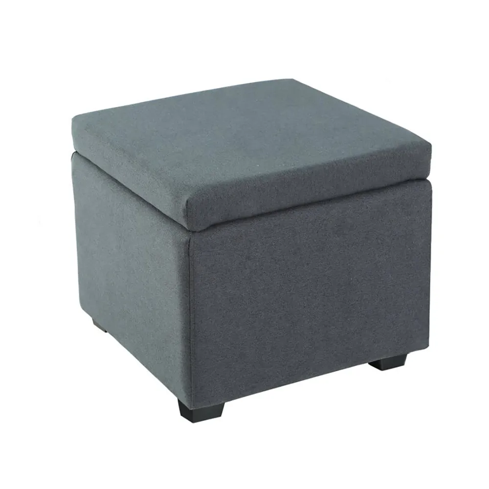 Solid Wooden Urban Grey Ottoman With Storage