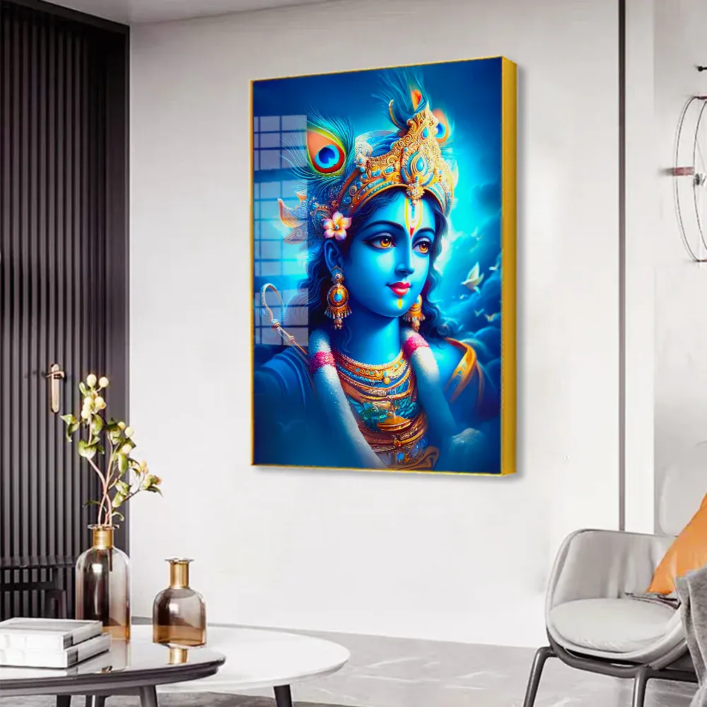 Soulful Raas of Krishna's Charm Acrylic Wall Painting Regular