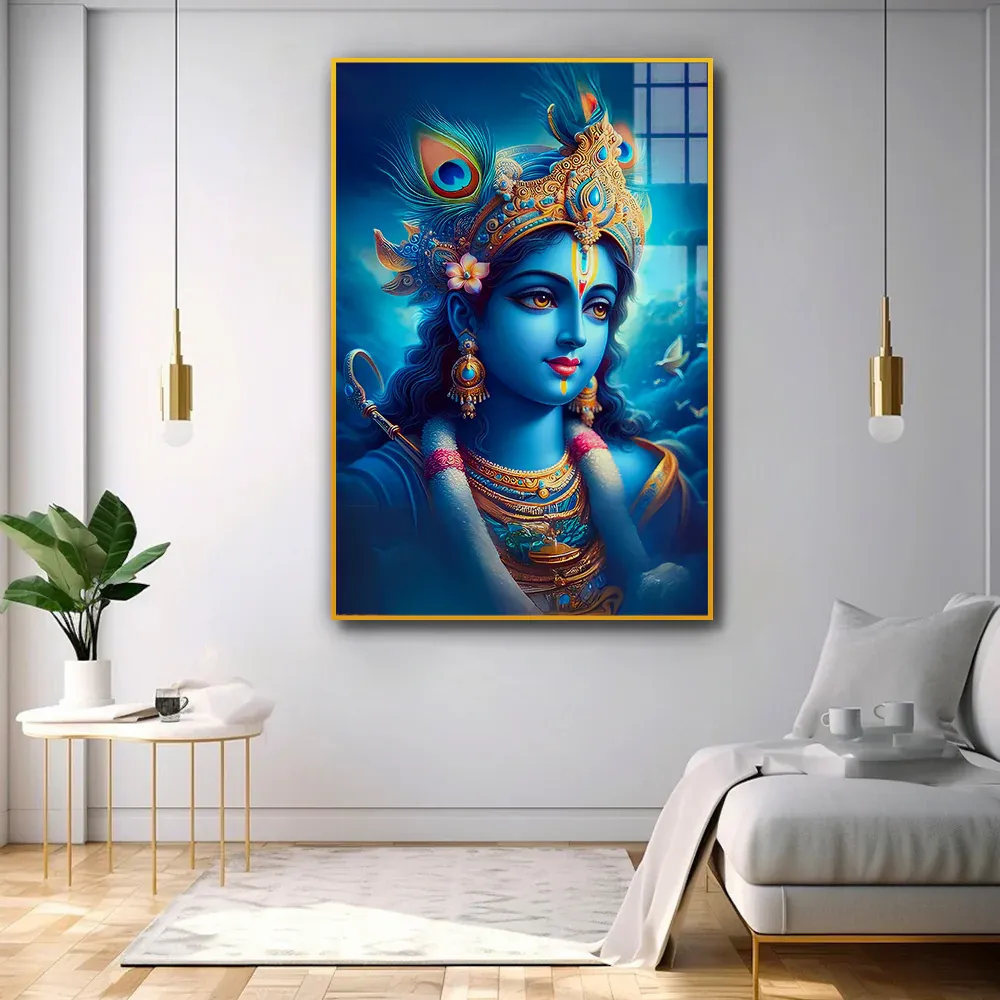Soulful Raas of Krishna's Charm Acrylic Wall Painting Regular