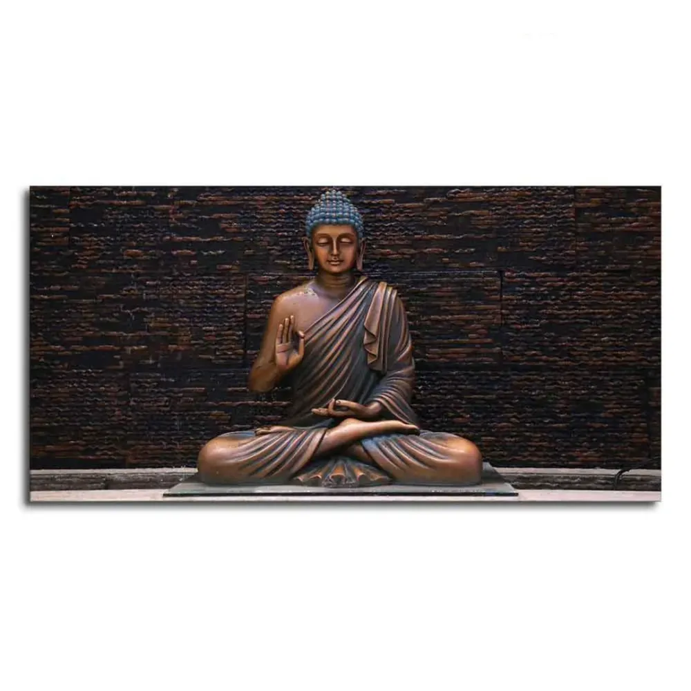 Soulful Serenity Buddha Canvas Wall Painting With Frame