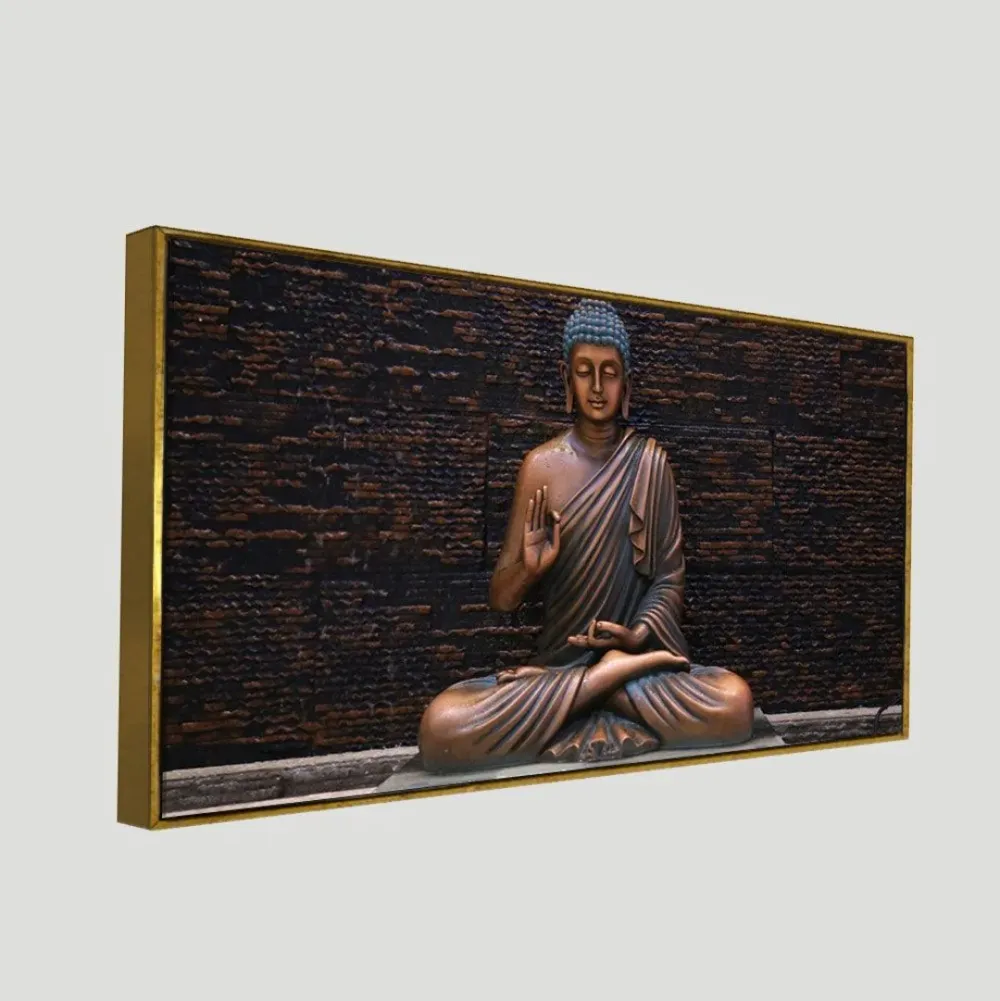 Soulful Serenity Buddha Canvas Wall Painting With Frame