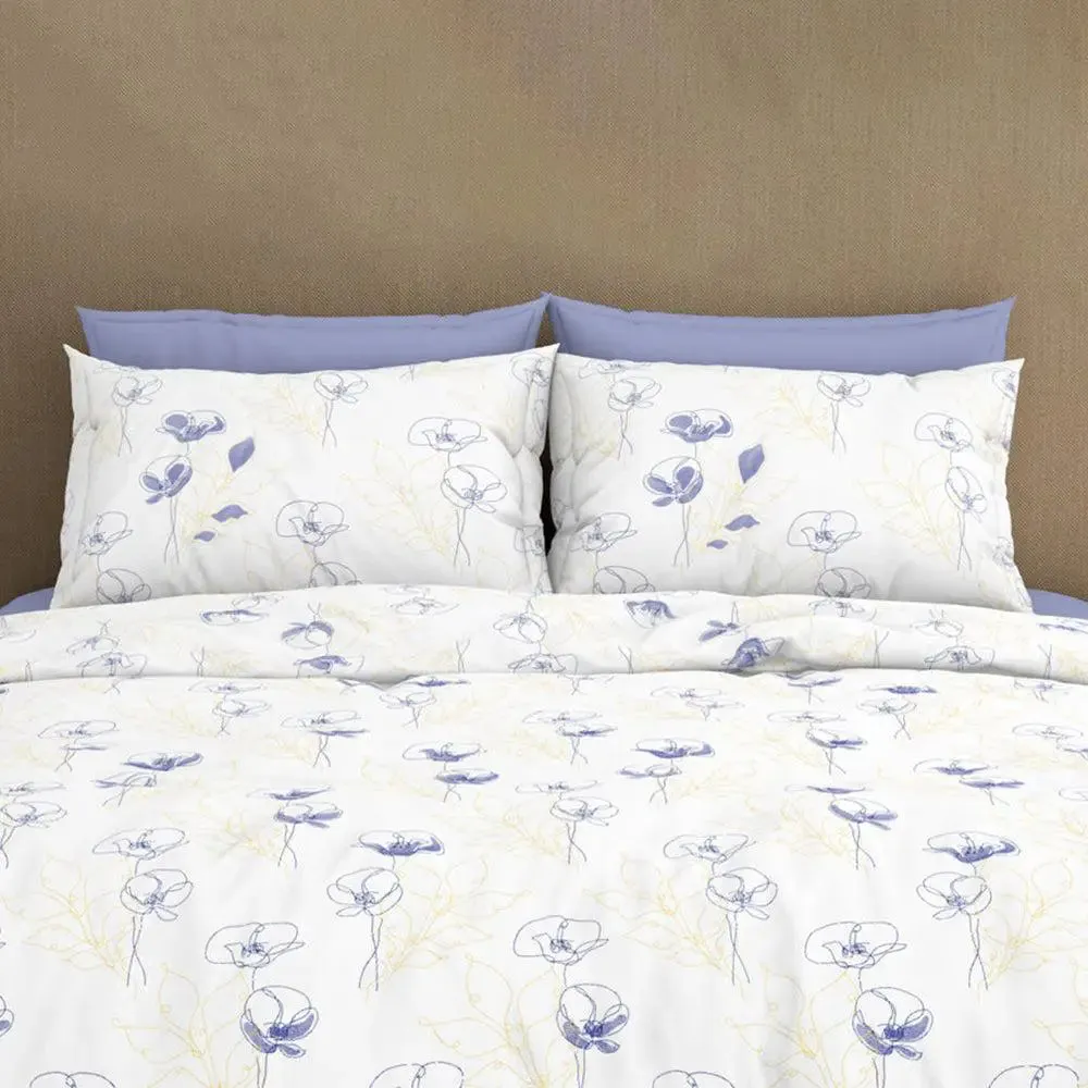 Spaces Floral Cosmic Sky Everyday Premium Light Violet 100% Cotton Double Bedsheet