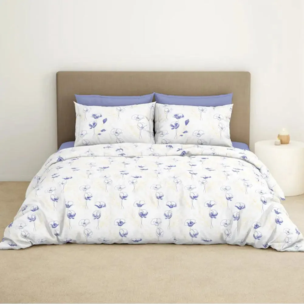 Spaces Floral Cosmic Sky Everyday Premium Light Violet 100% Cotton Double Bedsheet