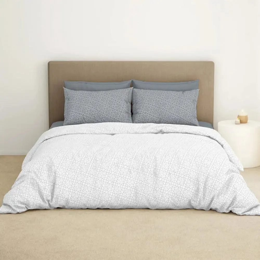 Spaces Floral Mirage Everyday Premium Light Grey 100% Cotton Double Bedsheet