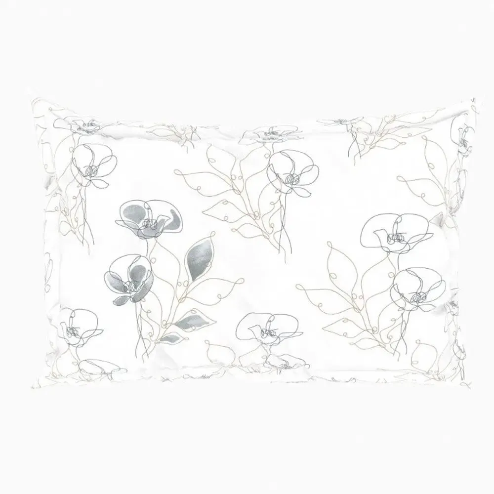 Spaces Floral Titanium Everyday Premium Dark Grey 100% Cotton Double Bedsheet