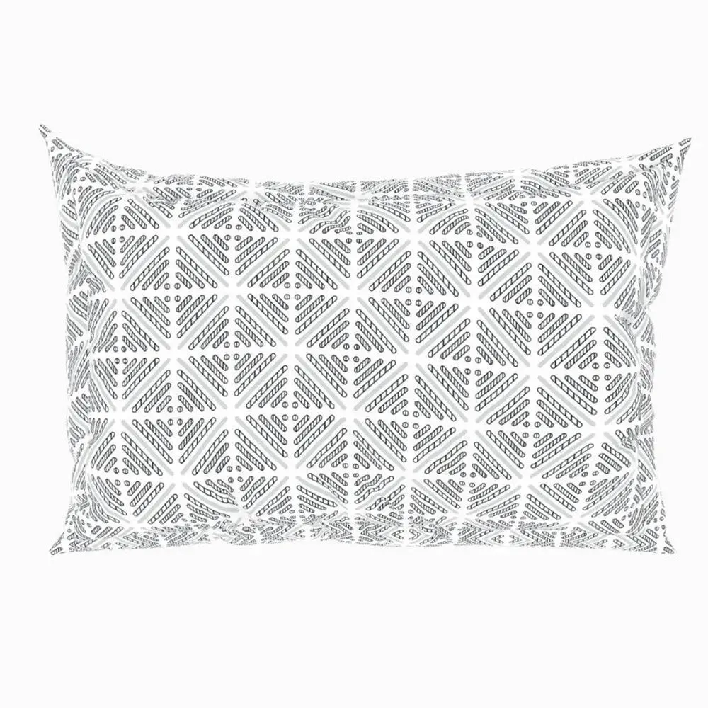 Spaces Geometric Everyday Premium Dark Grey 100% Cotton Double Bedsheet