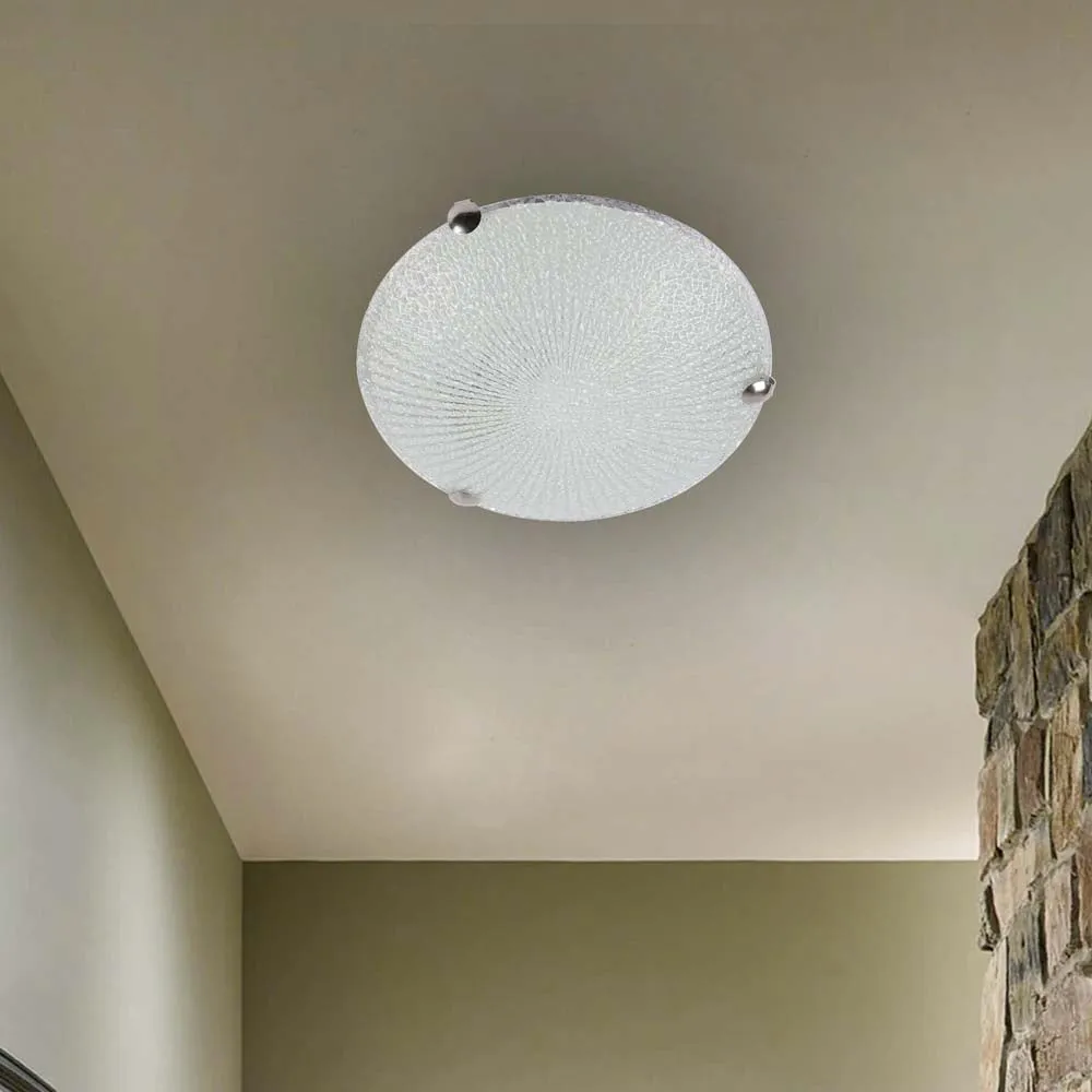 Sparkling Glow Textured Flush Mount Light