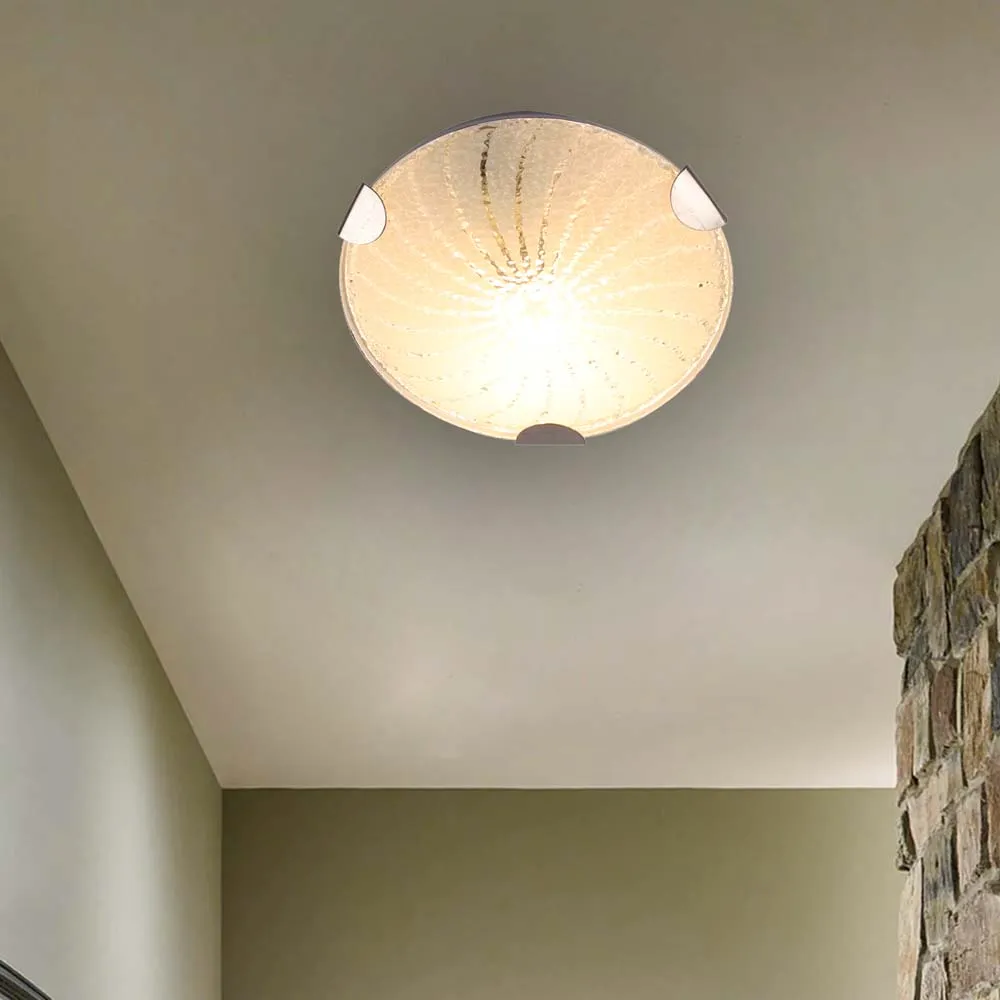 Sparkling Spiral Textured Flush Mount Light
