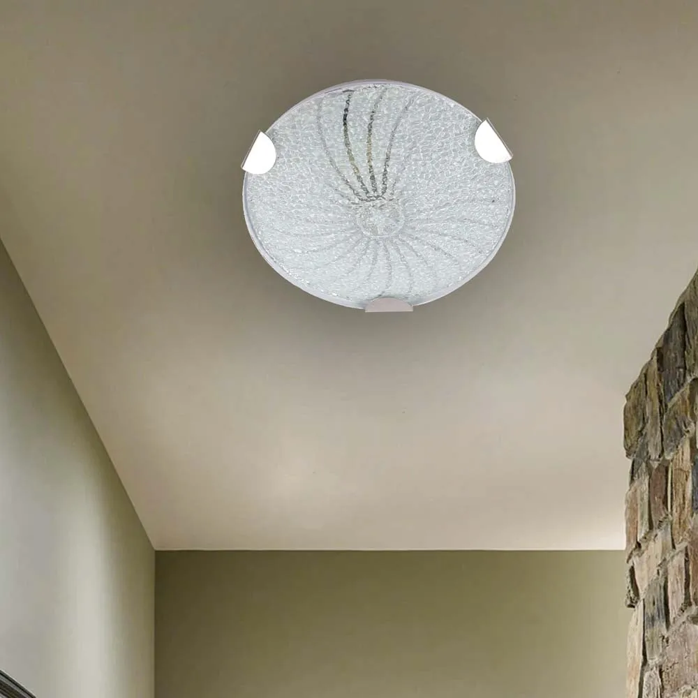 Sparkling Spiral Textured Flush Mount Light