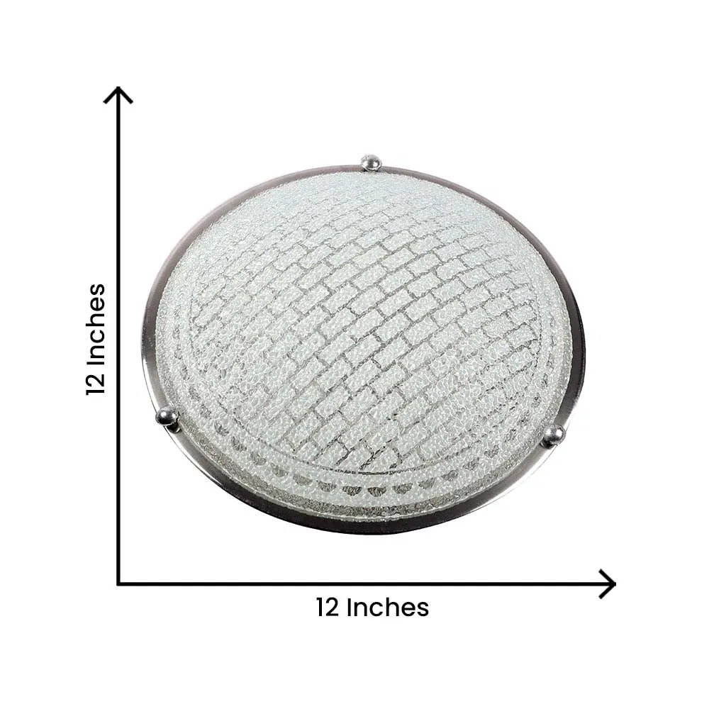 Sparkling Textured Round Flush Mount Light Single Piece