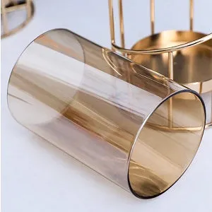 Spiral Golden Tea Light Candle Holder Single Piece