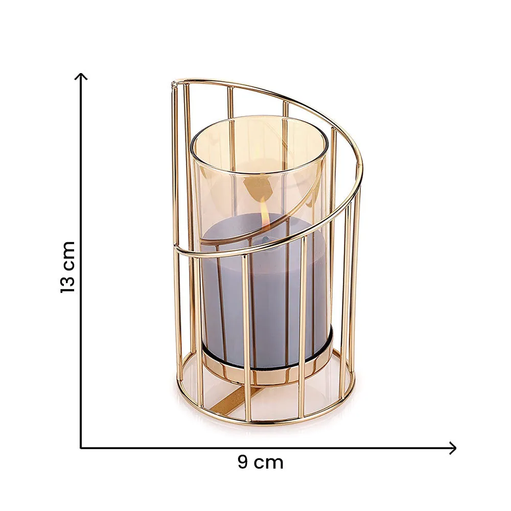 Spiral Golden Tea Light Candle Holder Single Piece