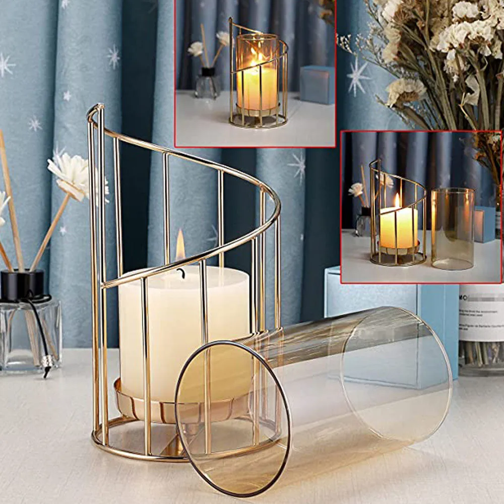 Spiral Golden Tea Light Candle Holder Single Piece