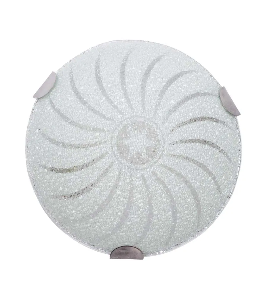 Spiral Textured Big White Flush Mount Light