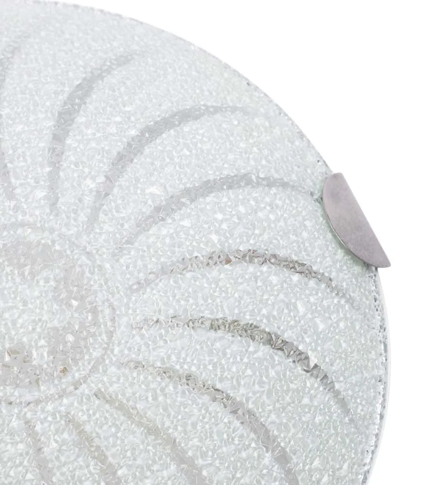 Spiral Textured Big White Flush Mount Light