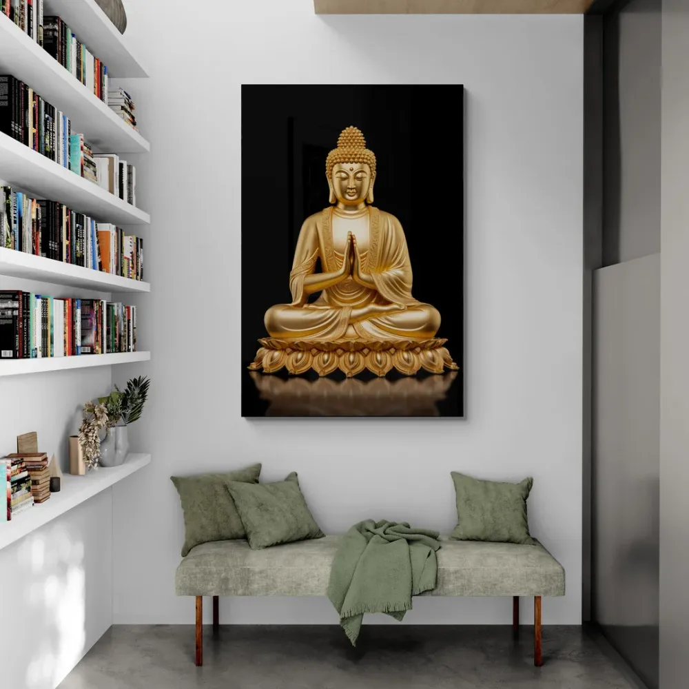 Spiritual Harmony Buddha Portrait Canvas painting With Frame