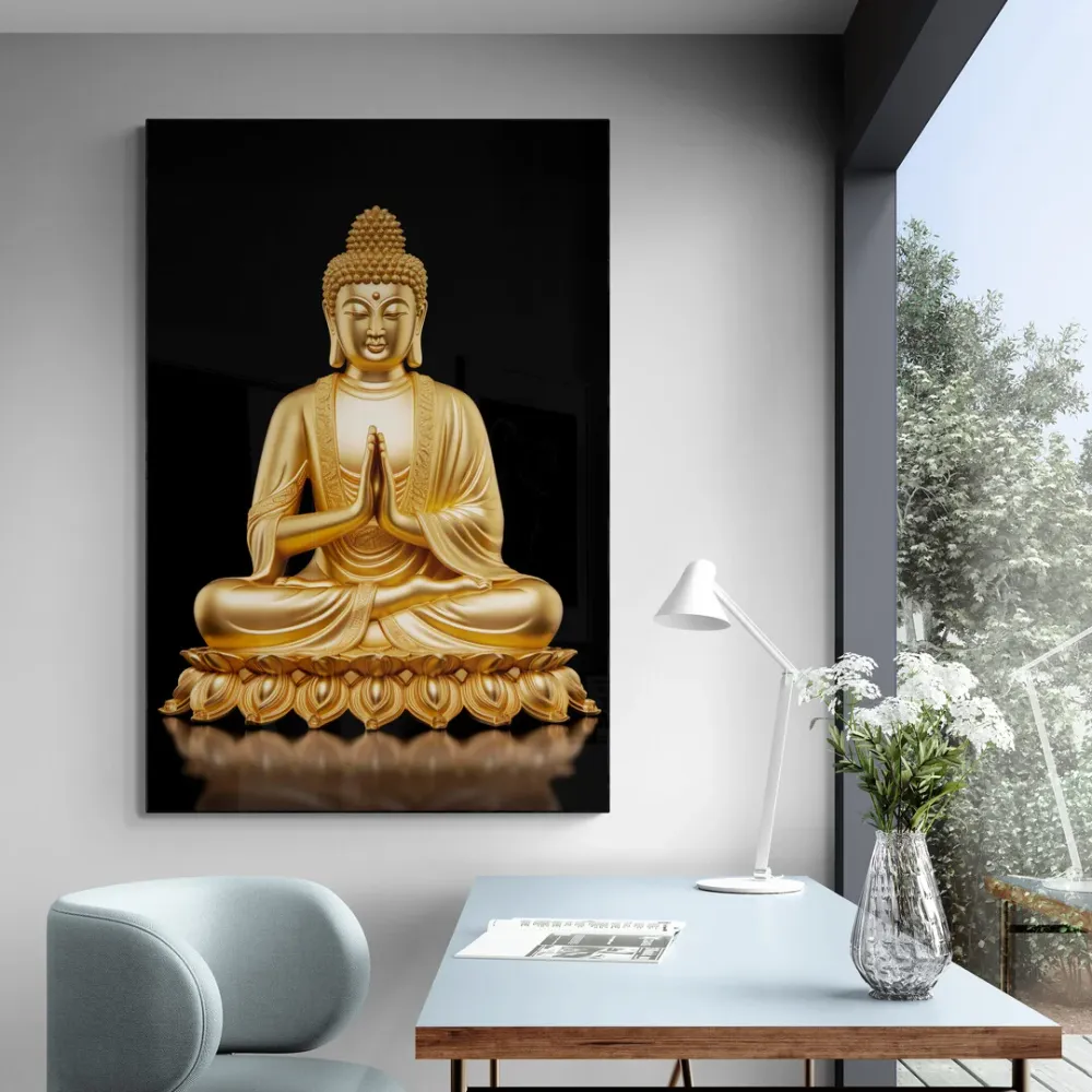 Spiritual Harmony Buddha Portrait Canvas painting With Frame