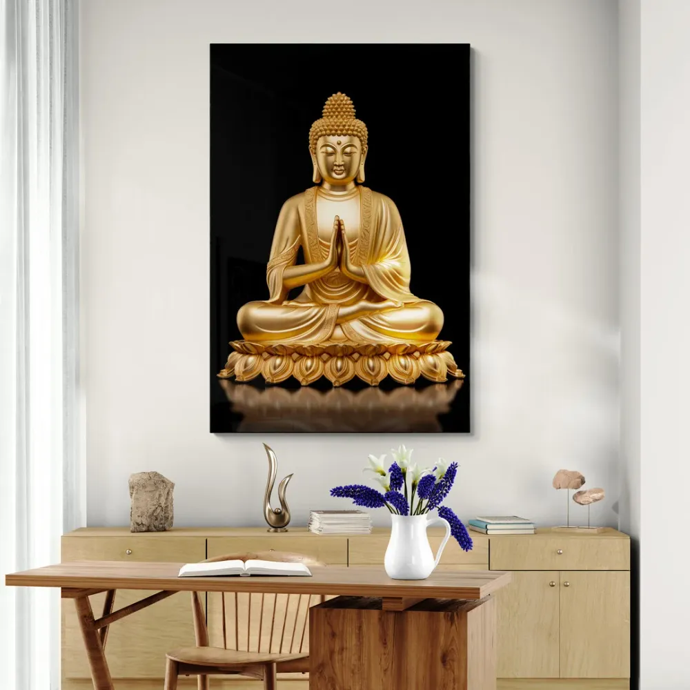 Spiritual Harmony Buddha Portrait Canvas painting With Frame