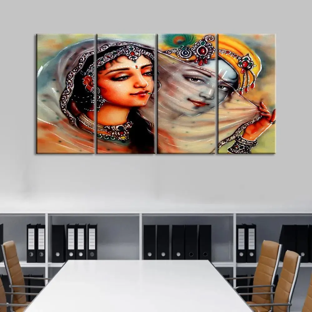 Spiritual Krishna Mirabai Eternal Love Canvas Wall Painting