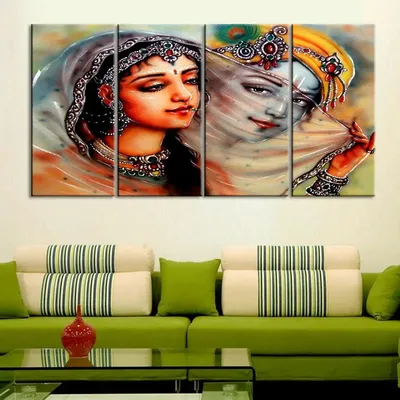 Spiritual Krishna Mirabai Eternal Love Canvas Wall Painting