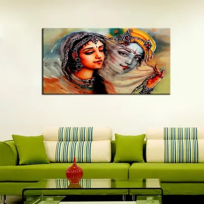 Spiritual Krishna Mirabai Eternal Love Canvas  Wall Painting