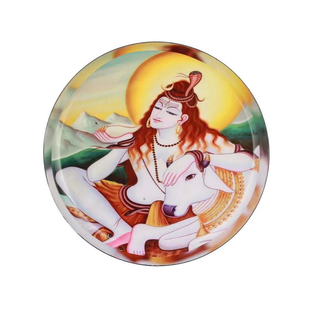 Spiritual Lord Shiva Decorative Metal Wall Plate Set of 2