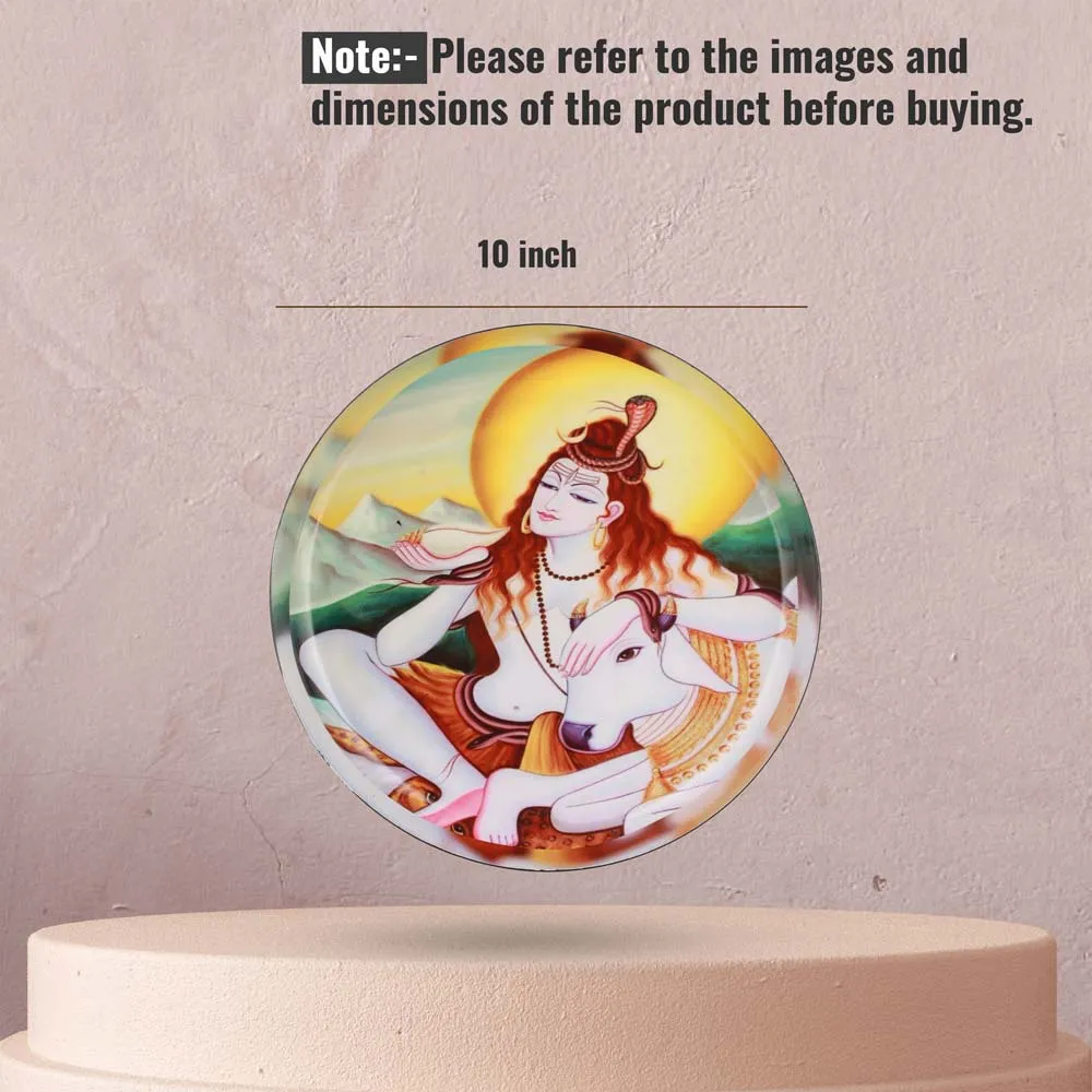 Spiritual Lord Shiva Decorative Metal Wall Plate Set of 2