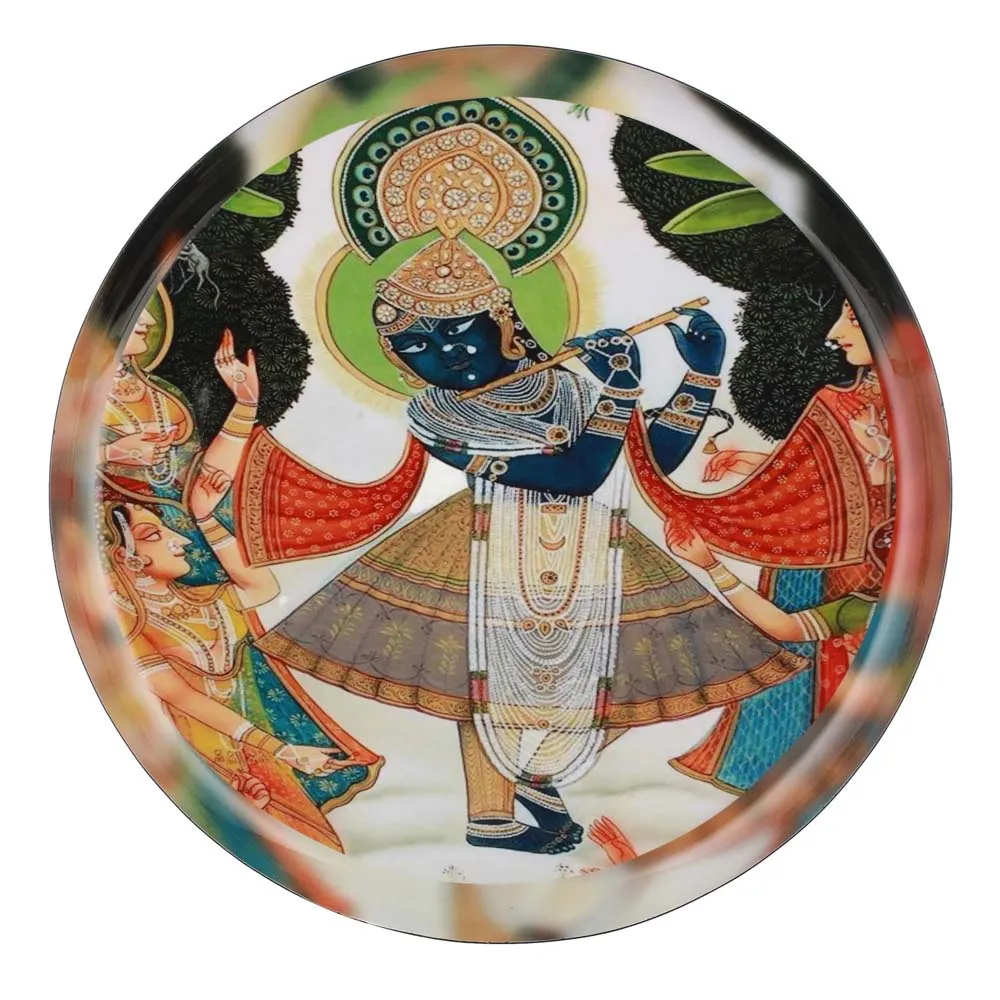 Spiritual Lord Shreenathji Premium Metallic Wall Plate for Living Room(12inches)