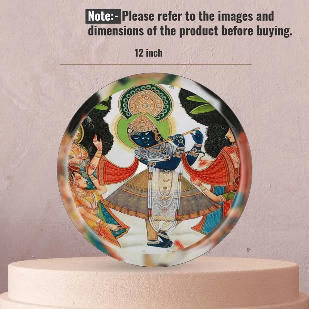 Spiritual Lord Shreenathji Premium Metallic Wall Plate for Living Room(12inches)