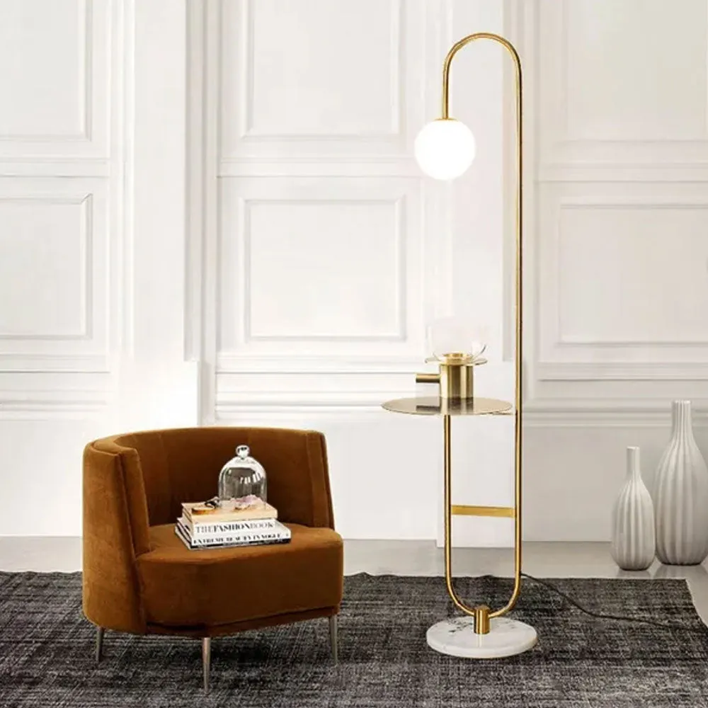 Spotlight Motif Matte Gold Stand Floor Lamp