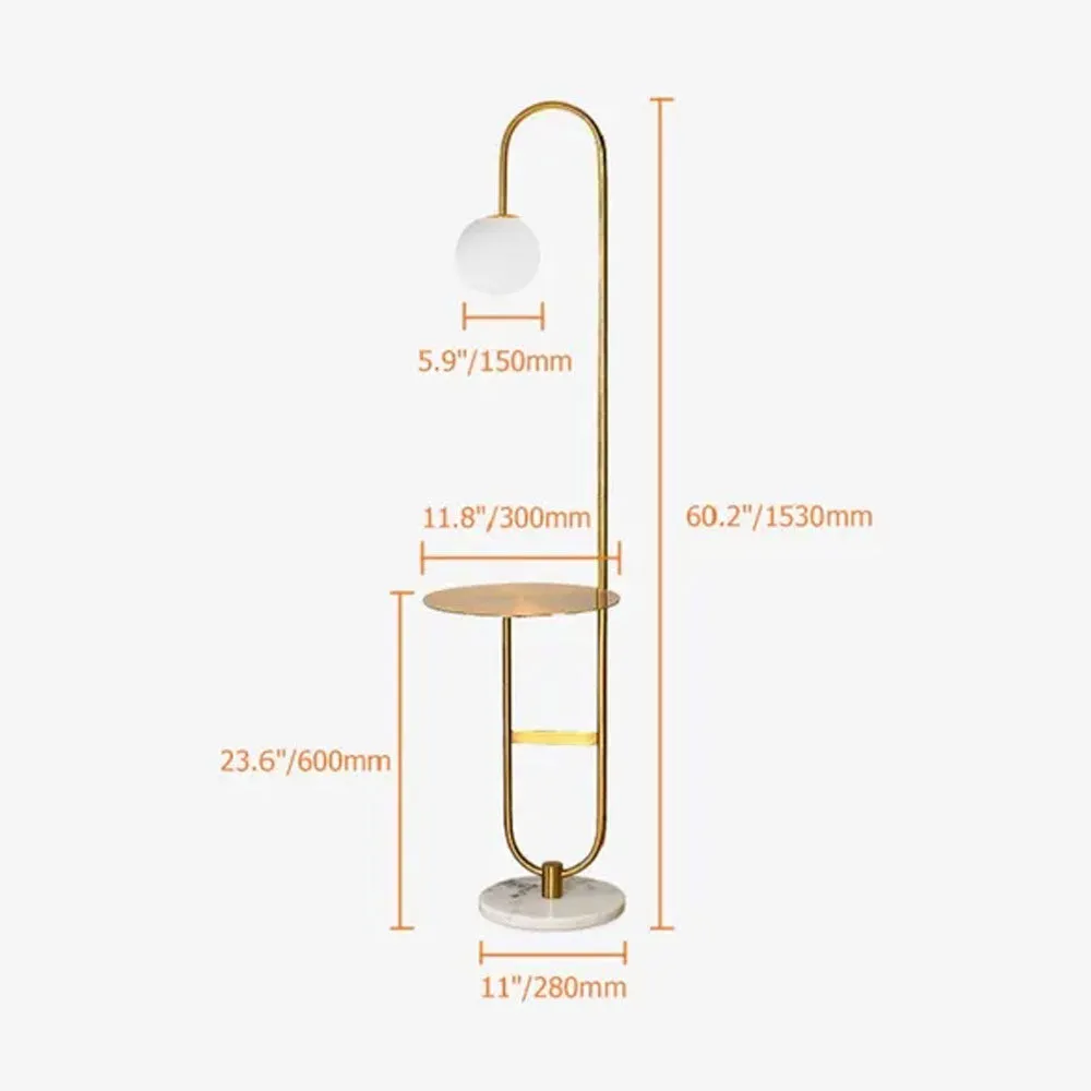 Spotlight Motif Matte Gold Stand Floor Lamp