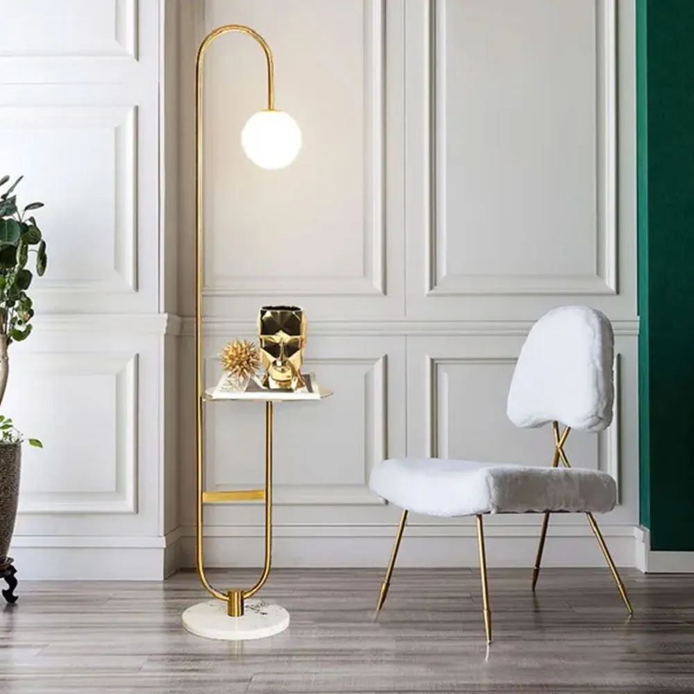 Spotlight Motif Matte Gold Stand Floor Lamp