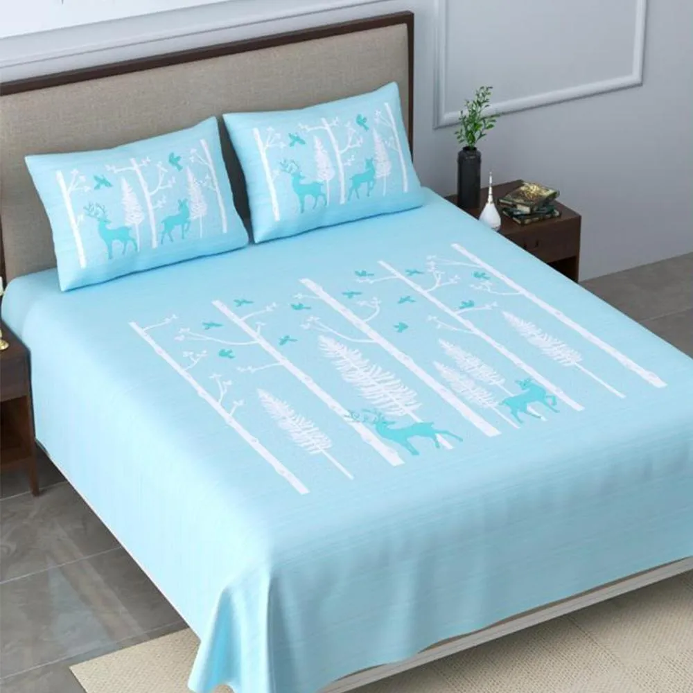 Spotted Deer Cotton Bedsheet with Pillow Covers