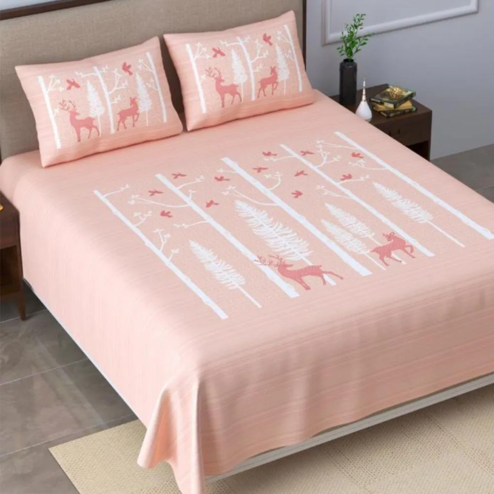 Spotted Deer Cotton Bedsheet with Pillow Covers