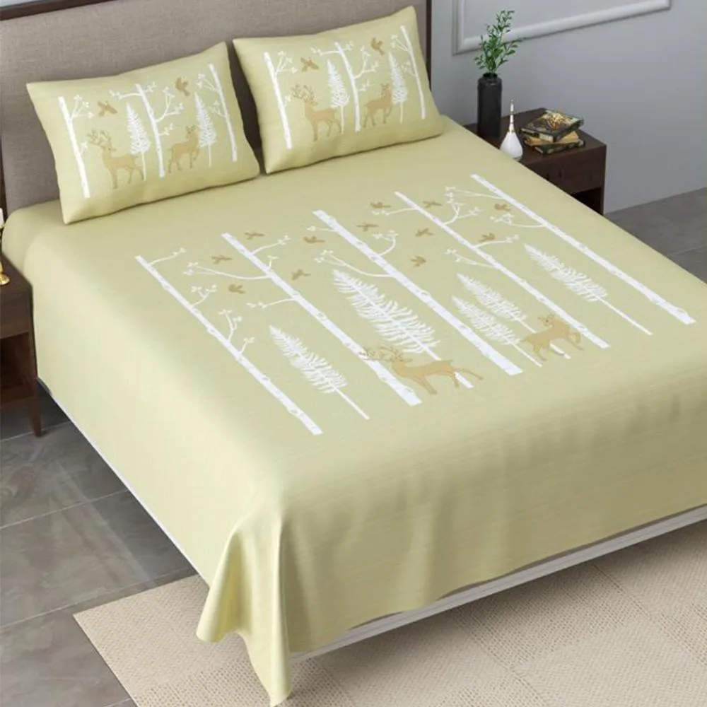Spotted Deer Cotton Bedsheet with Pillow Covers