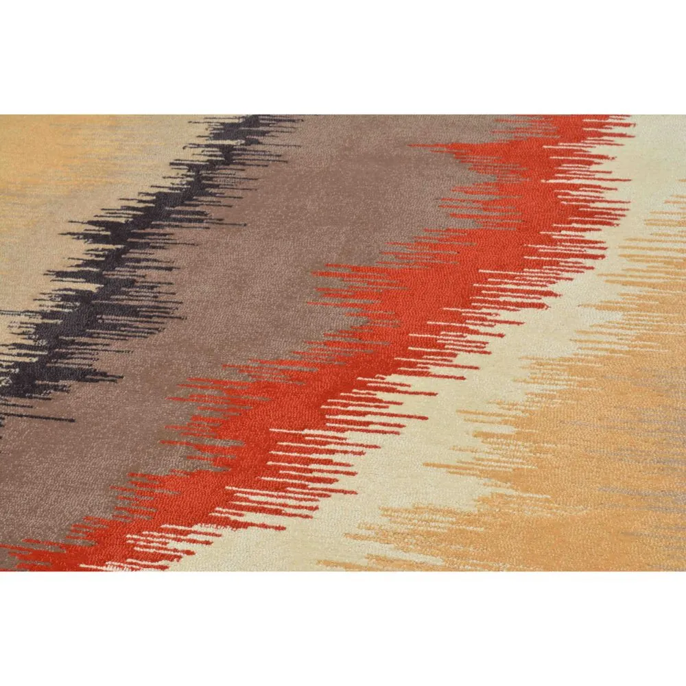 Sprayed Designer Orange & Brown Tinge Tufted Area Carpet 3X5ft