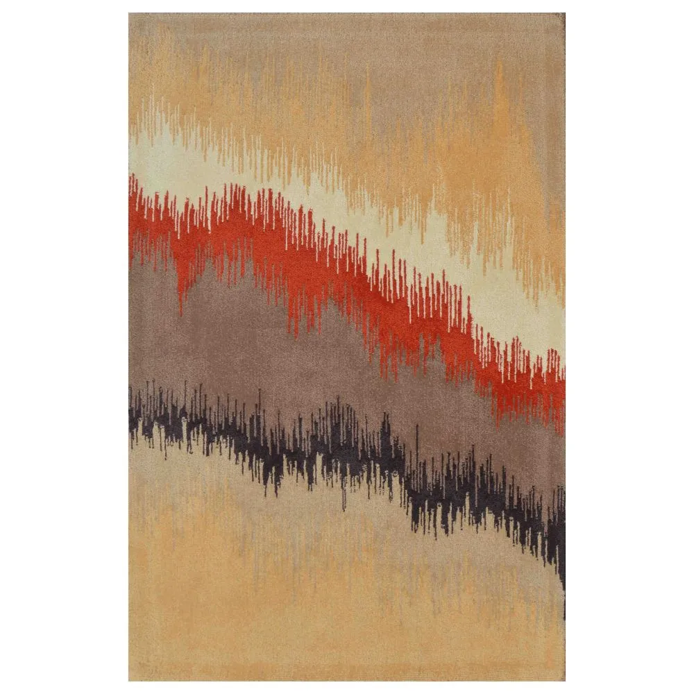 Sprayed Designer Orange & Brown Tinge Tufted Area Carpet 3X5ft