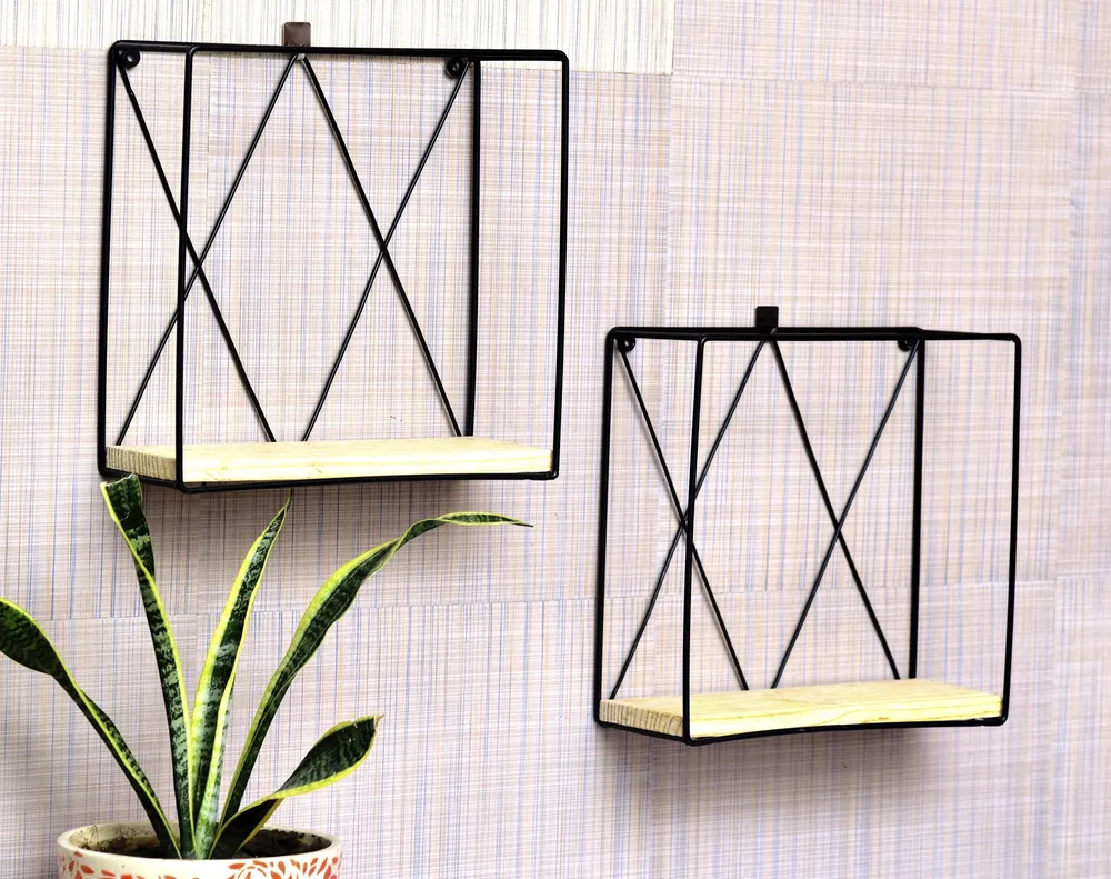 Sqaure Designer Wall Shelf (Set of 2)