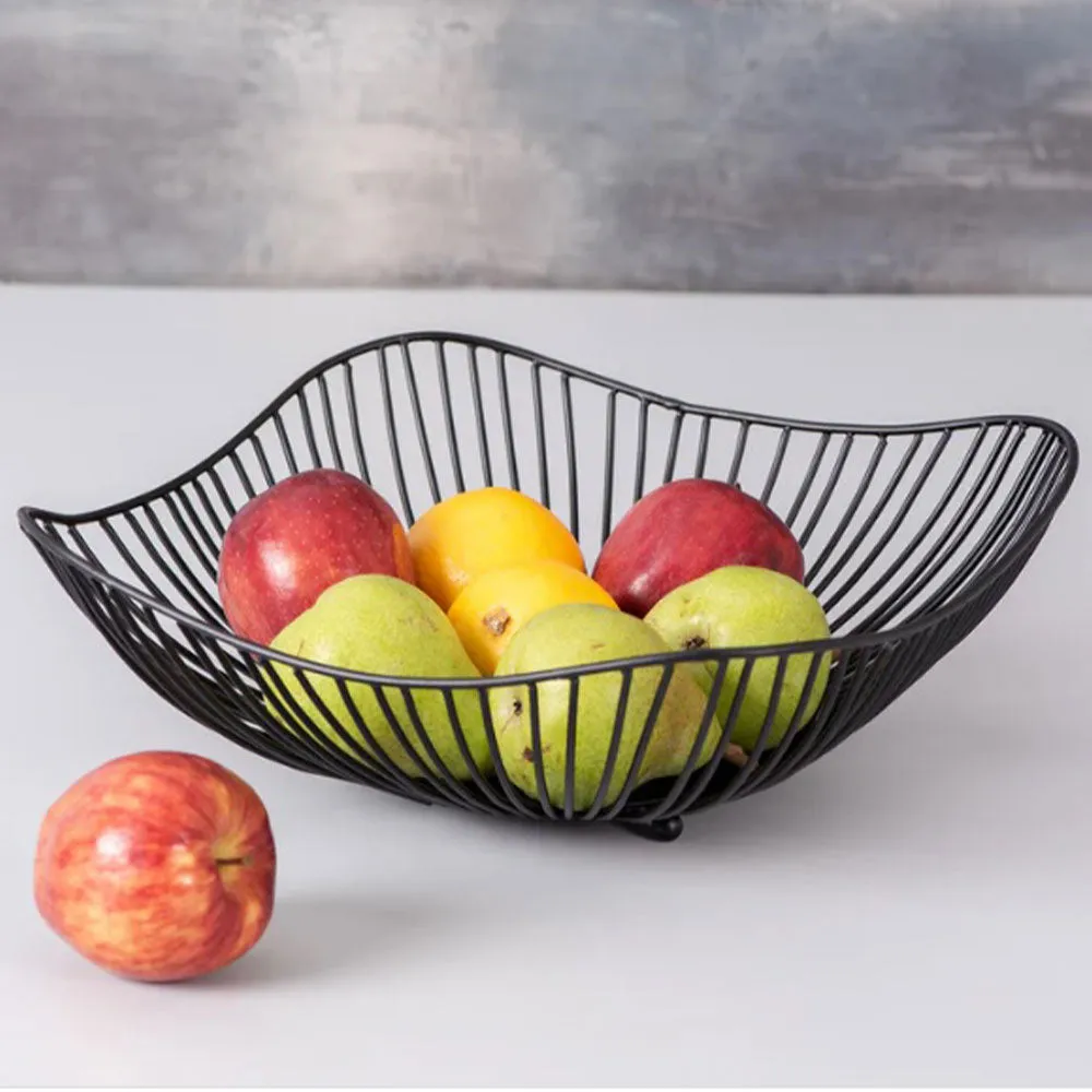 Square Black Wired Metal Vegetable/Fruit Basket