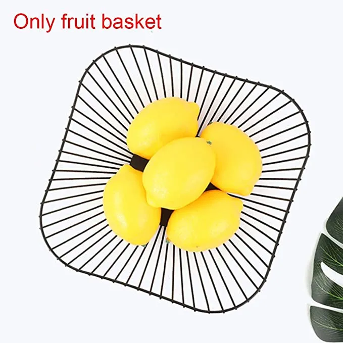 Square Black Wired Metal Vegetable/Fruit Basket