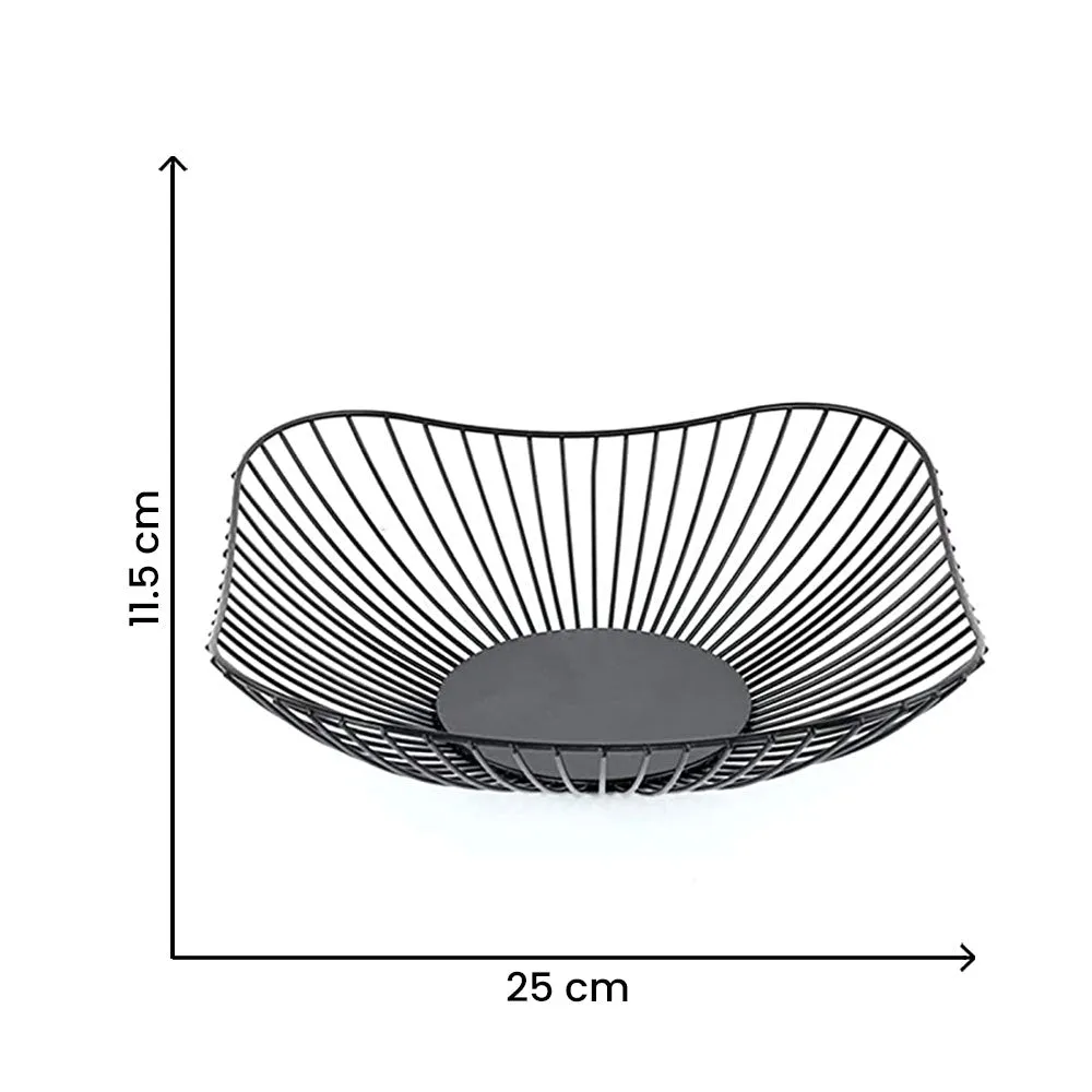 Square Black Wired Metal Vegetable/Fruit Basket