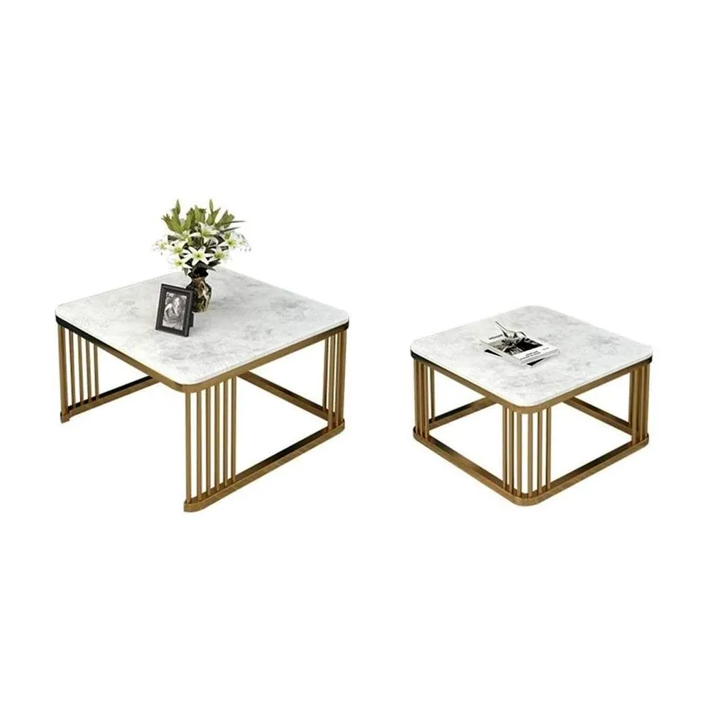 Square Tethered Metallic Table (Set of 2)