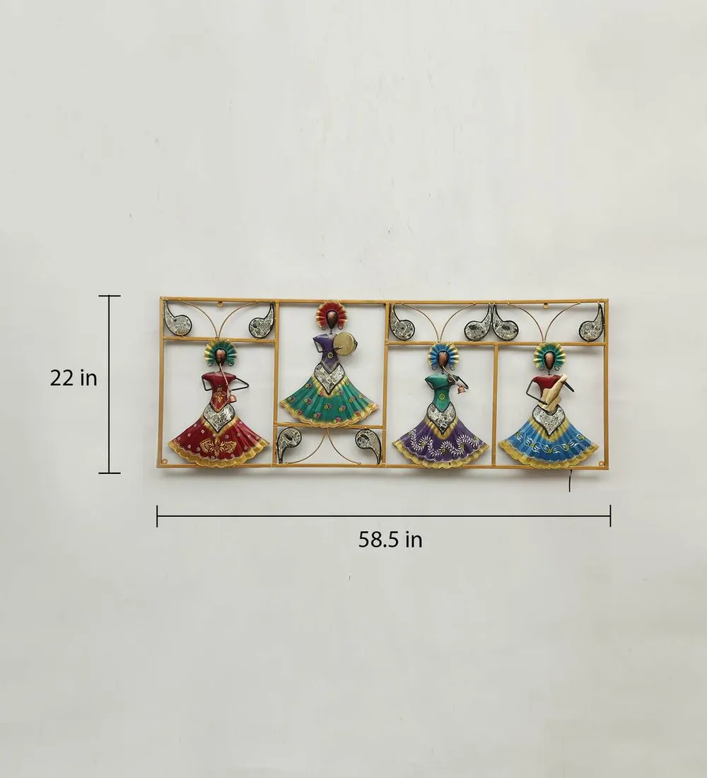 Square Traditional Dolls Framed LED Metal Wall Art