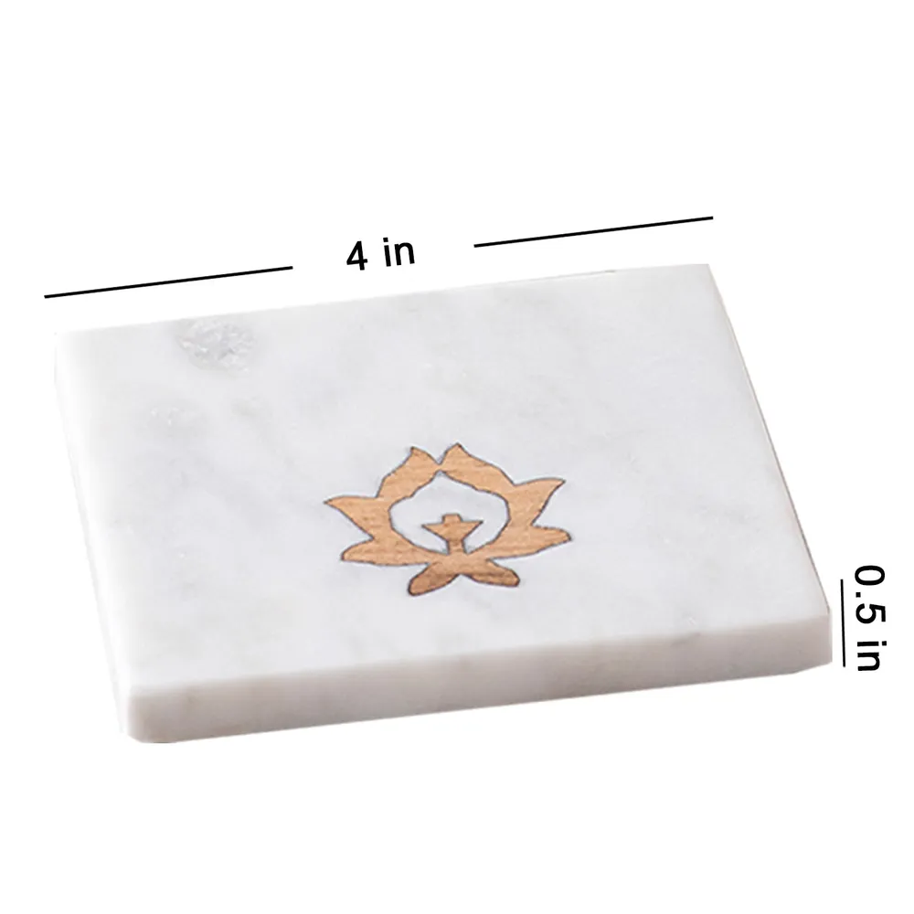 Square White Marble Coasters Set Of 6