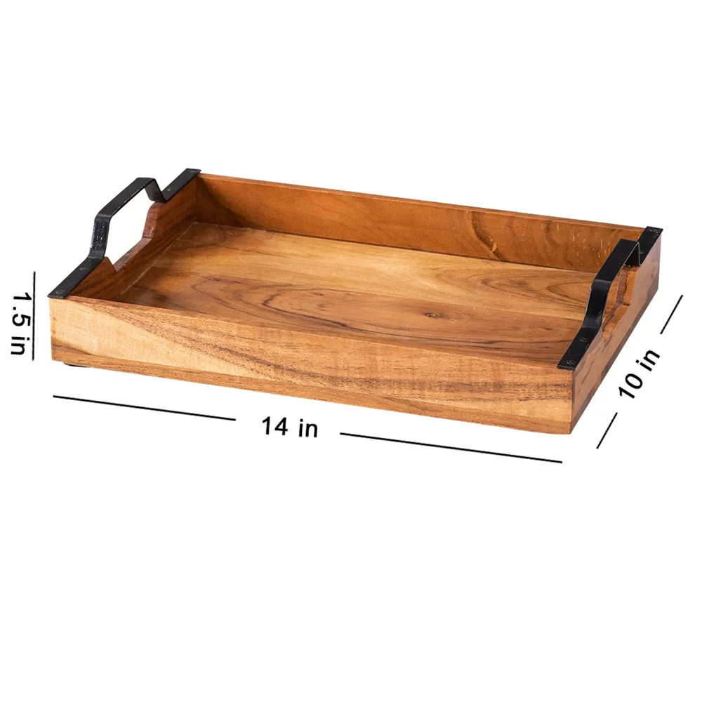 Standard Brown Acacia Wood Serving Tray